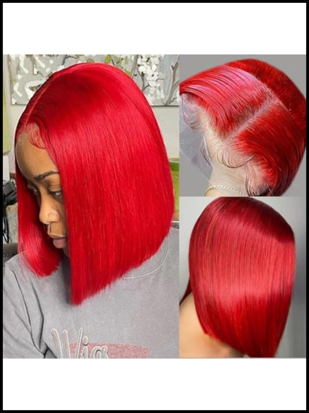 180% Density Straight Human Hair Bob Wig 13x6 HD Lace Front Pre Plucked Glueless